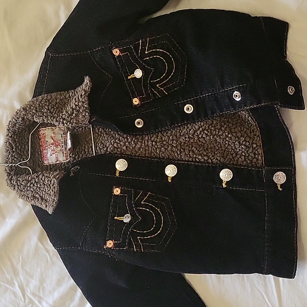 True religion Jimmy Sherpa jacket girls or boys size Medium 5T~6T